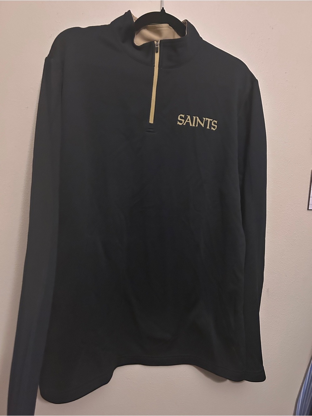 Team Apparel Black and Gold NFL TX3 Saints New Orleans Warm Jacket | Large